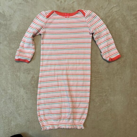 Carter’s & Circo Baby Girls Gown Set of 3 | 0–3M Floral, Stripe & Bow Print Slee - Picture 5 of 12